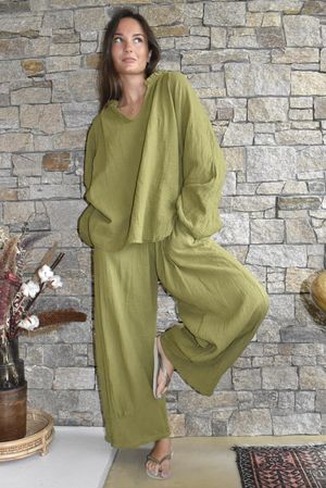 Santos Cushion Cotton Heathcliff Blouse Olive